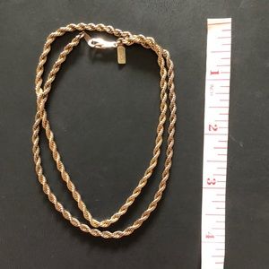 Vintage Double Helix Gold Plated Chain Necklace